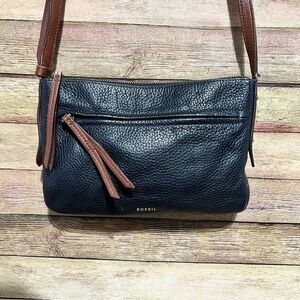 Fossil Black Leather Crossbody